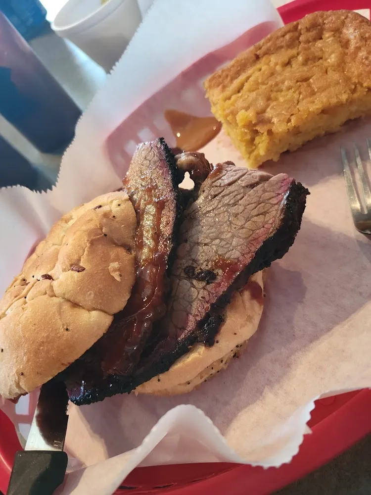 Brisket Sandwich and Cornbread Casserole