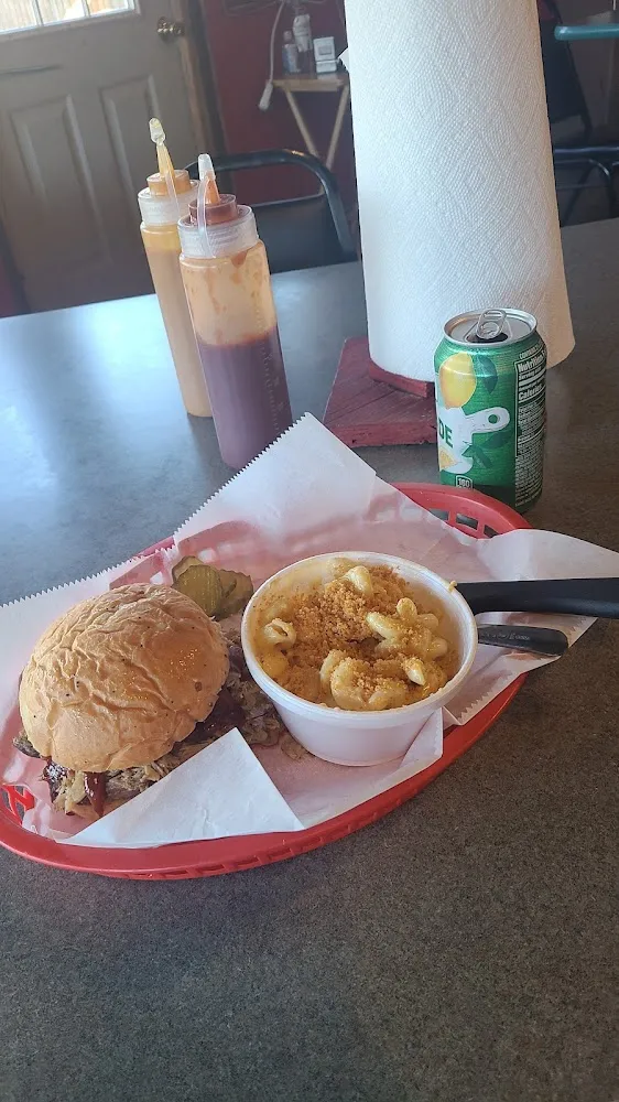 Pulled Pork Sandwich and Smoked Mac and Cheese